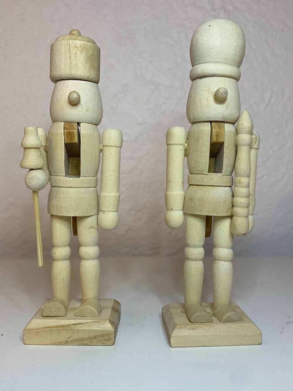 Unfinished Wood Nutcracker Figures Pair DIY Paint Craft Blanks 5 Inch Set of 2